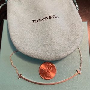 T Smile sterling silver necklace pendant  .